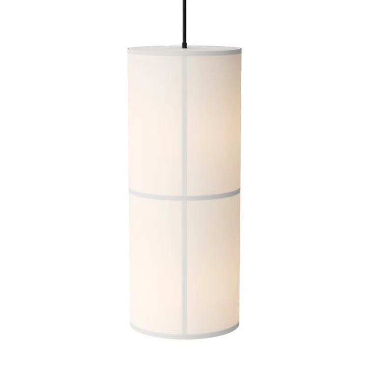 Bronzed Brass Drum Pendant Light with Raw Fabric Shade