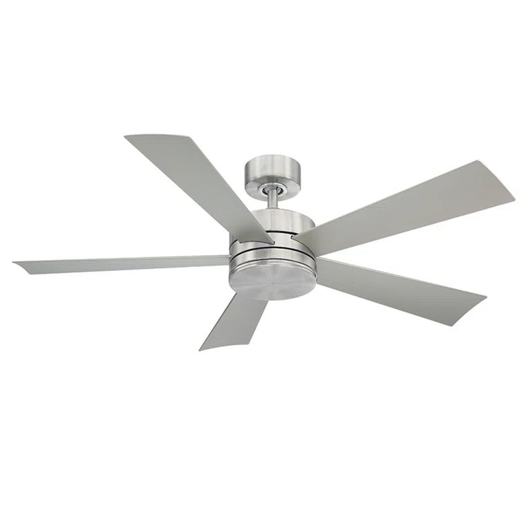 Wynd 52" Stainless Steel Smart Ceiling Fan with LED Light and Remote