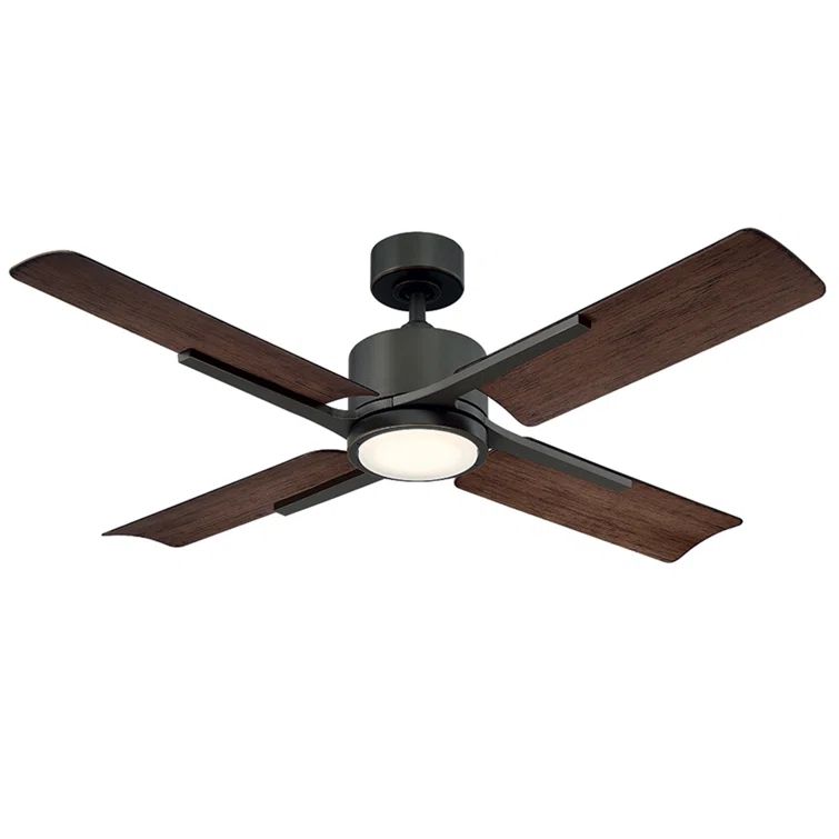 Cervantes 56" Dark Walnut Smart Ceiling Fan with LED Light