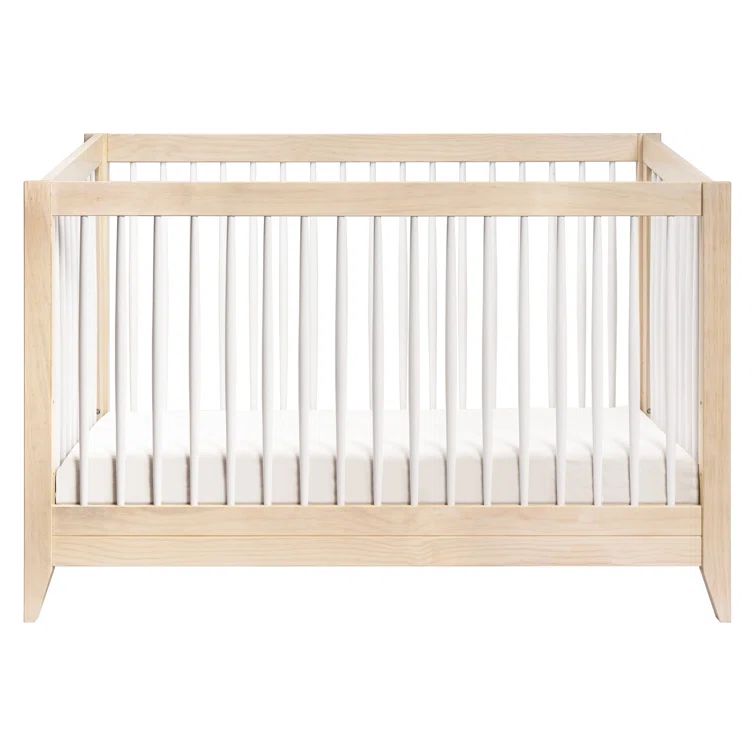 Washed Natural and White Pine 4-in-1 Convertible Crib
