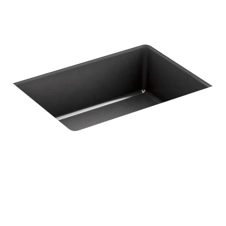 Verticyl 17" Black Rectangular Under-Mount Bathroom Sink