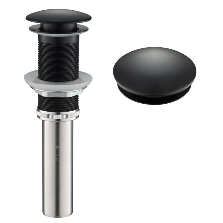Matte Black All-Metal Pop-Up Bathroom Sink Drain
