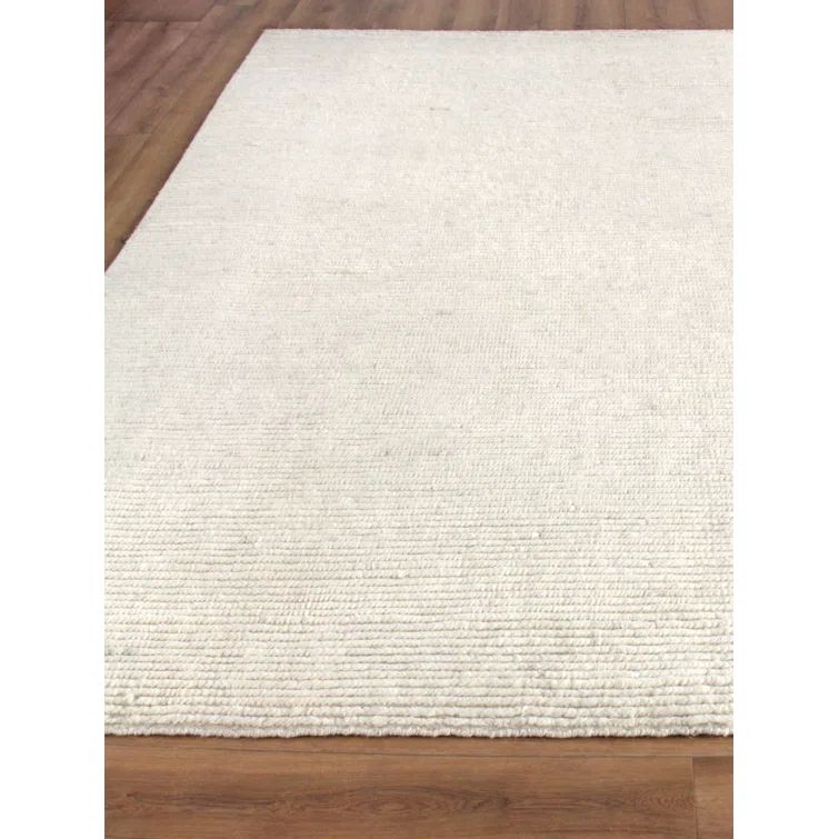 Ivory Hand-Knotted Wool Rectangular 8' x 10' Rug