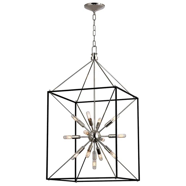 Elegant Polished Nickel 13-Light Sputnik Chandelier