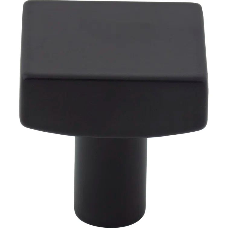 Matte Black Square Pewter Cabinet Knob with Mounting Hardware