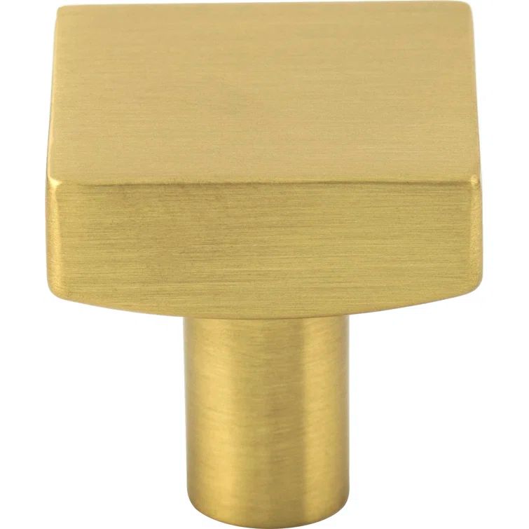 Brushed Gold Square Cabinet Knob with Mounting Hardware