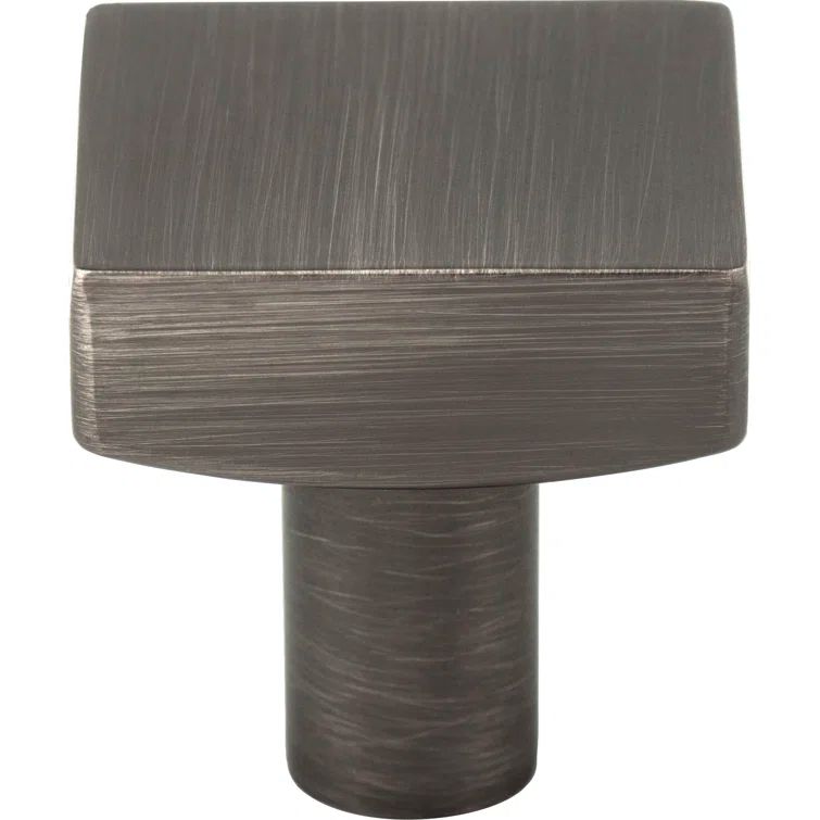 Dominique Brushed Pewter Square Cabinet Knob with Mounting Hardware