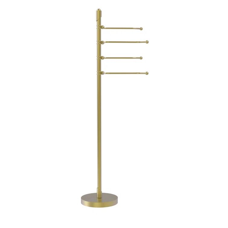 Nickel Freestanding Towel Stand with Pivoting Arms