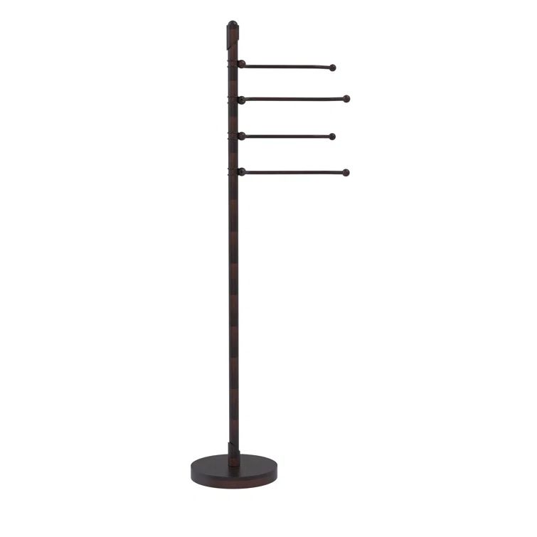 Venetian Bronze Freestanding Towel Stand with Pivoting Arms