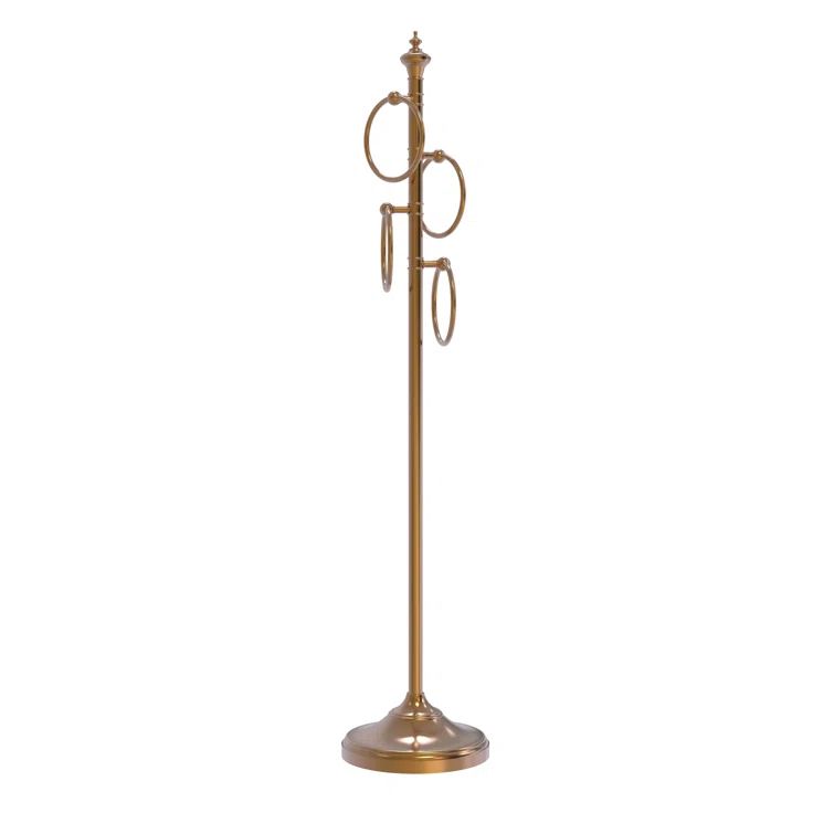 Brushed Bronze Freestanding Towel Stand with 4 Rings