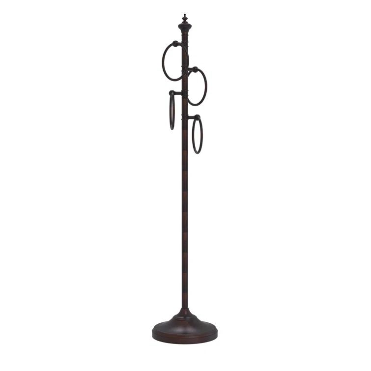 Venetian Bronze Freestanding Towel Stand with 4 Rings