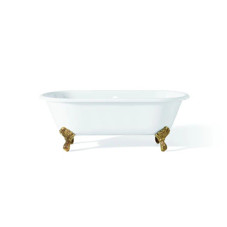 Regal 68'' White Cast Iron Clawfoot Freestanding Bathtub