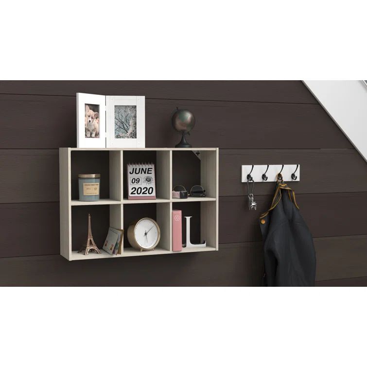 Bleached Walnut 6-Cube Mini Desktop Organizer