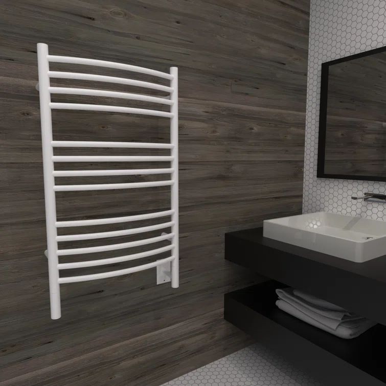 White Stainless Steel Wall Mounted Electric Towel Warmer