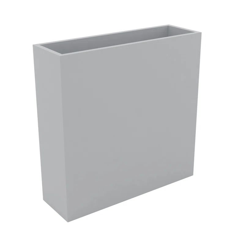 Steel Gray Rectangular Resin Pot Planter for Indoor/Outdoor