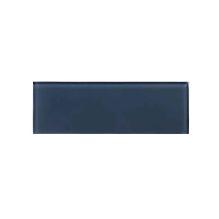 Denim Blue 4" x 12" Polished Glass Subway Tile