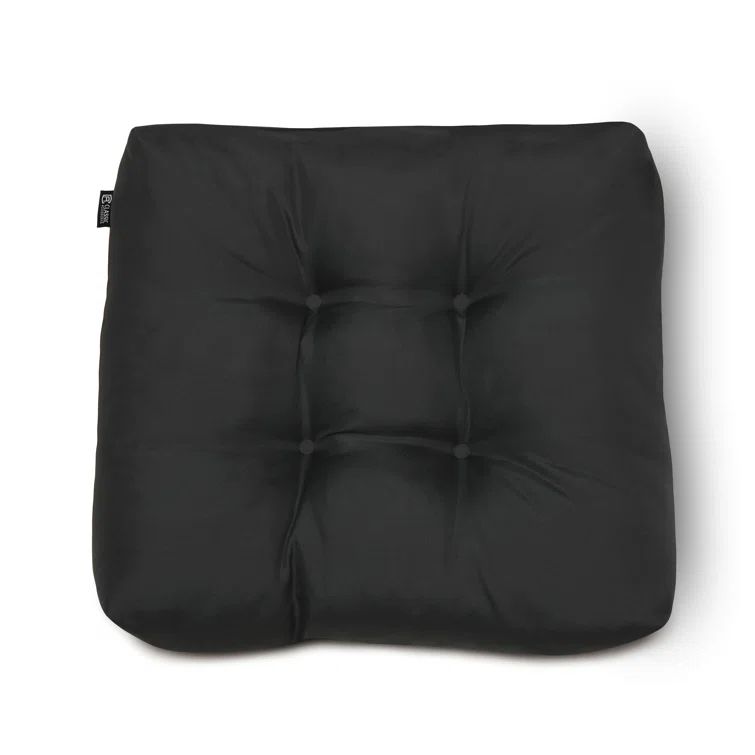 Classic 19'' Square Black Polyester Patio Seat Cushions, 2-Pack