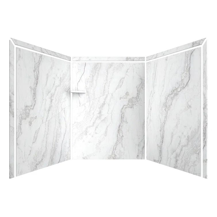 Adaptable 60" x 60" x 80" Calypso Marble Alcove Shower Kit