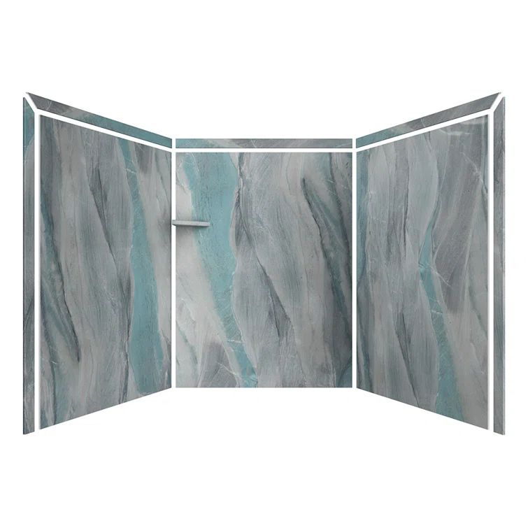 Adaptable Triton 60" x 60" x 80" Stone-Look Alcove Shower Kit