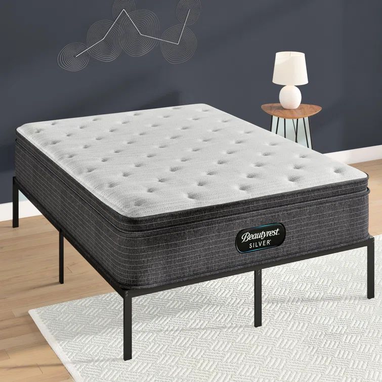 King Gray Pillowtop Innerspring Gel Memory Foam Mattress