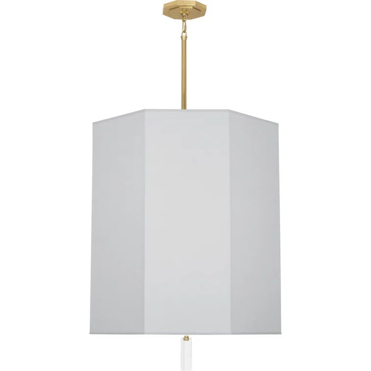 Elegant Kate Modern Brass Drum Chandelier with Pearl Gray Shade
