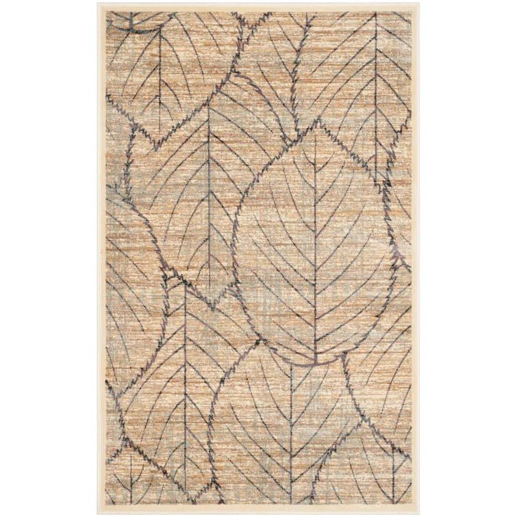 Cream and Multi Hand-Knotted Wool Viscose Rug
