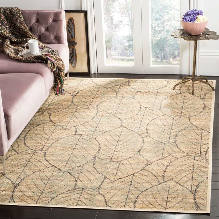 Handmade Tufted Cream and Multi Wool Viscose Rug 5'3" x 7'6"