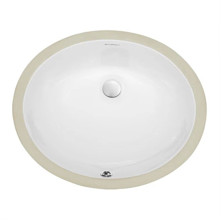 Monaco 18-Inch White Ceramic Oval Undermount Bathroom Sink