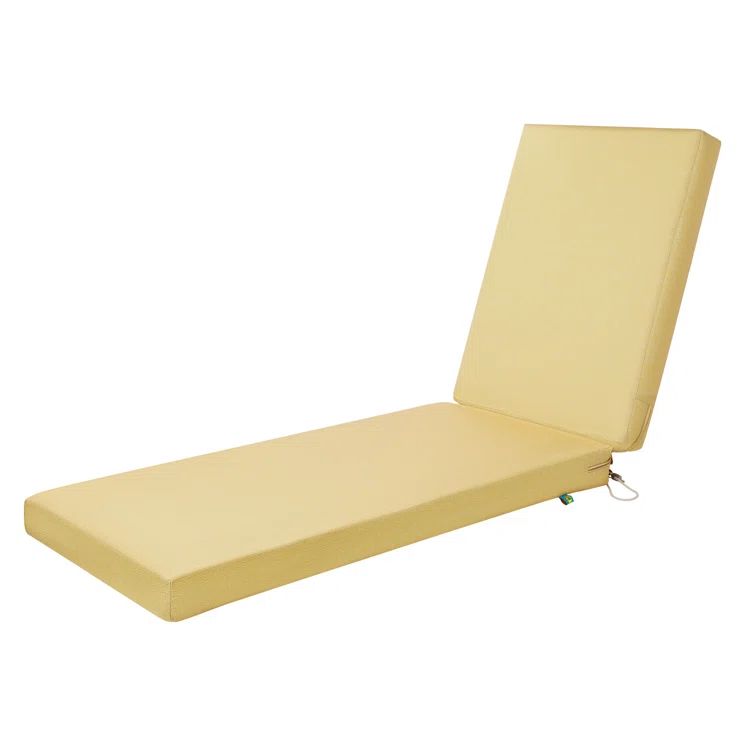 Straw Water-Resistant Foam Outdoor Chaise Lounge Cushion