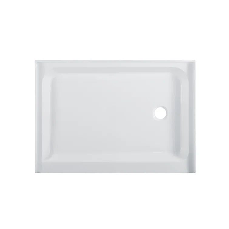 Voltaire 48" x 36" White Acrylic Single-Threshold Shower Base
