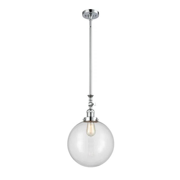 Clear Glass Polished Chrome Mini Pendant Light