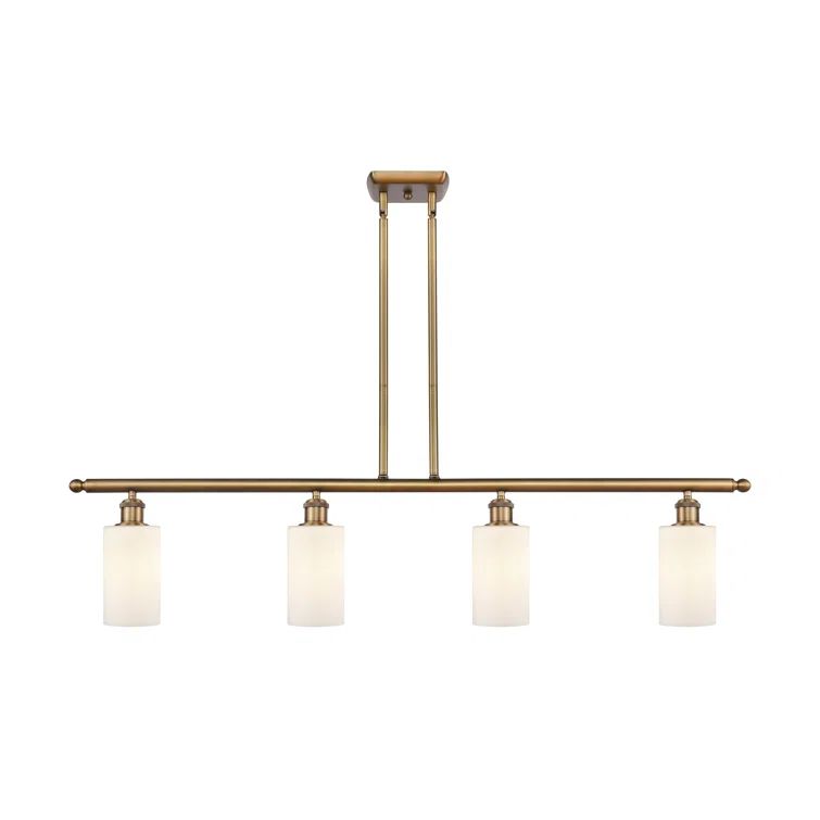 Cloverdale Brushed Brass 48" LED Kitchen Island Pendant with Matte White Shade