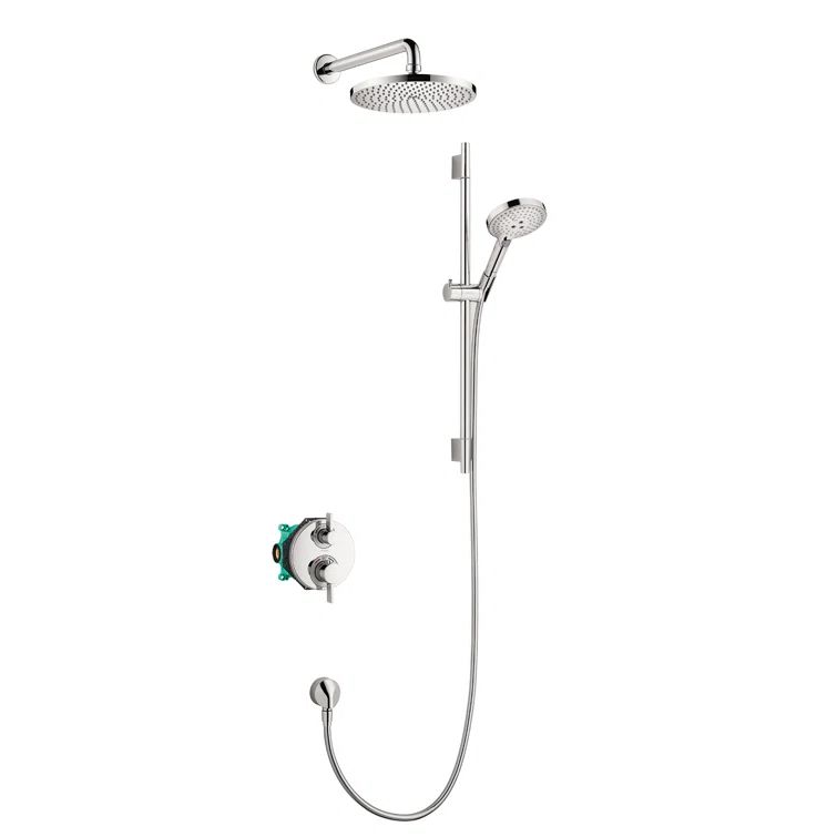 Chrome Multi-Head Adjustable Height Shower System