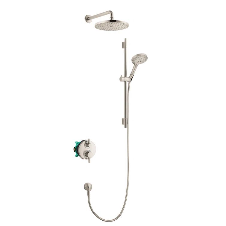 Brushed Nickel Multi-Head Adjustable Height Shower System