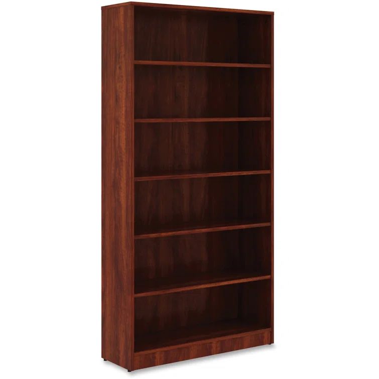 Cherry Laminate 6-Shelf Adjustable Bookcase