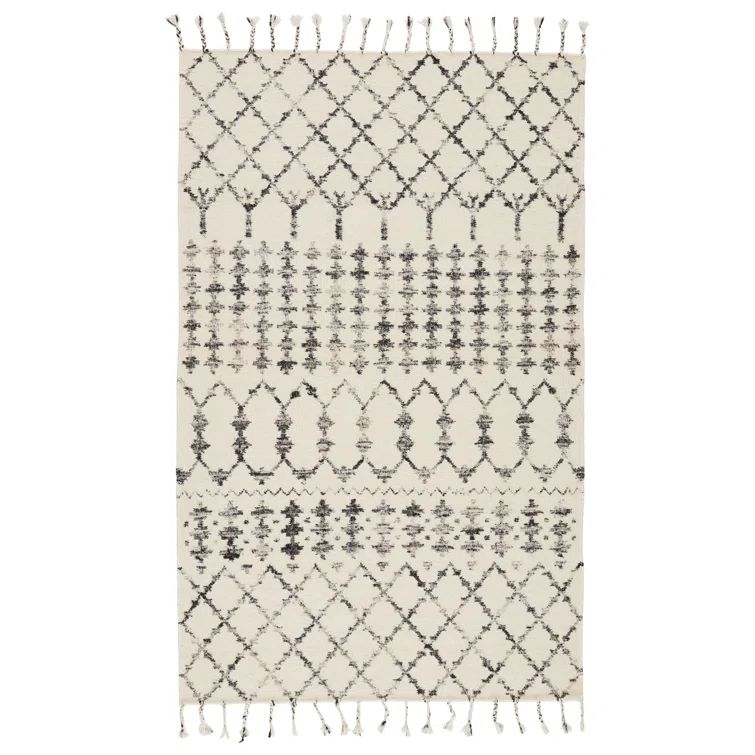 Adair Riot Gray Wool Silk Trellis Handmade Rug 5' x 8'