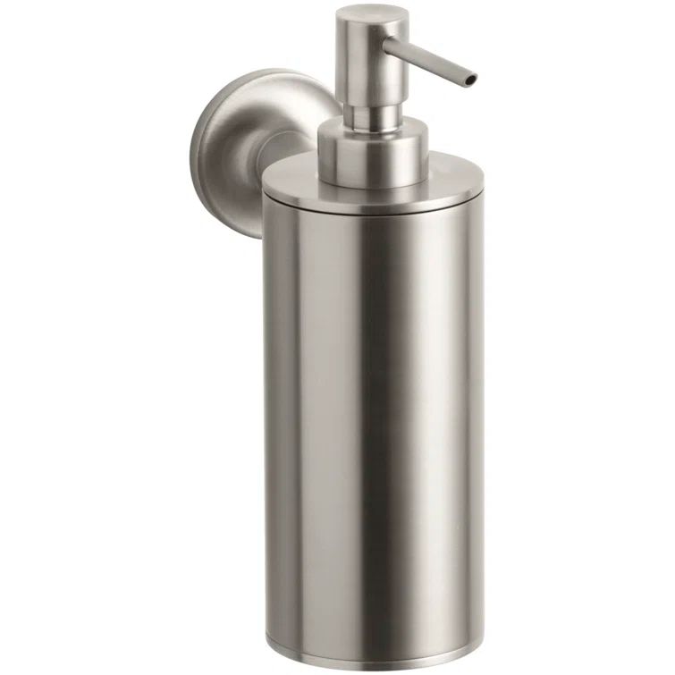 Vibrant Brushed Nickel Wall-Mount Soap and Lotion Dispenser
