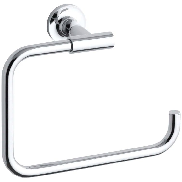 Purist Polished Chrome Brass Semi-Rectangular Towel Ring