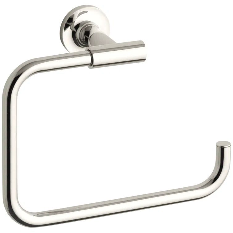Elegant Purist Vibrant Polished Nickel Wall-Mounted Towel Ring