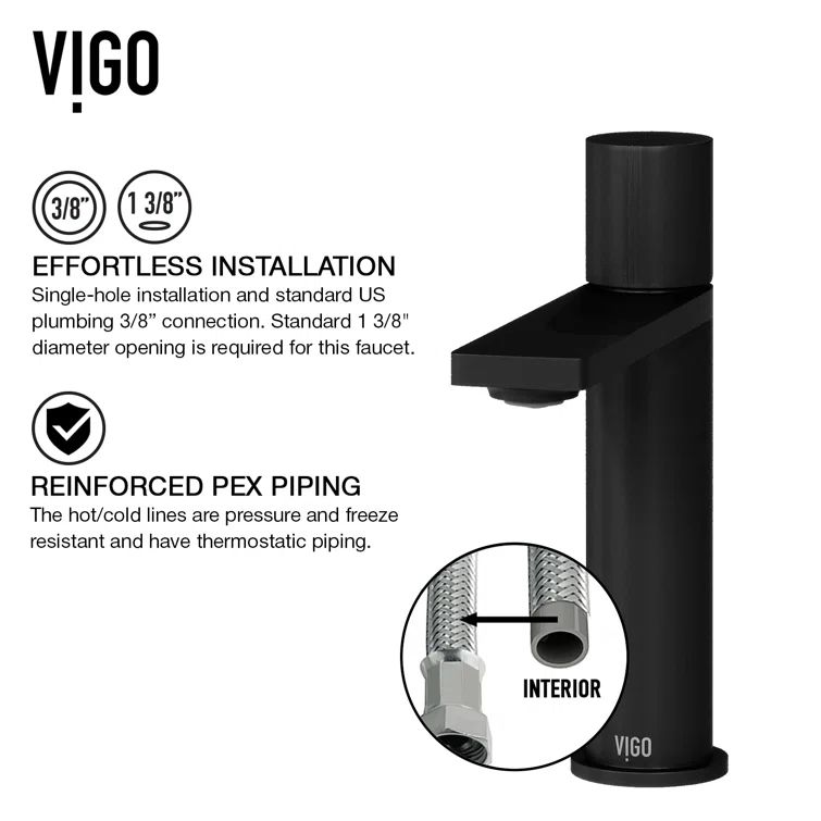 Halsey Matte Black Single-Hole Bathroom Faucet with Deck Plate