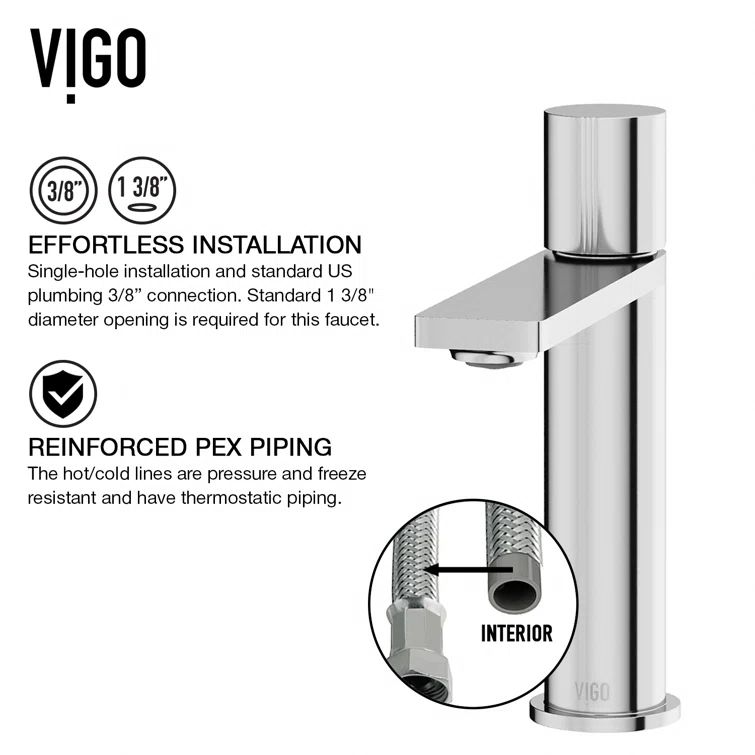 Vigo Halsey Chrome Elegance 7-Inch Modern Bathroom Faucet