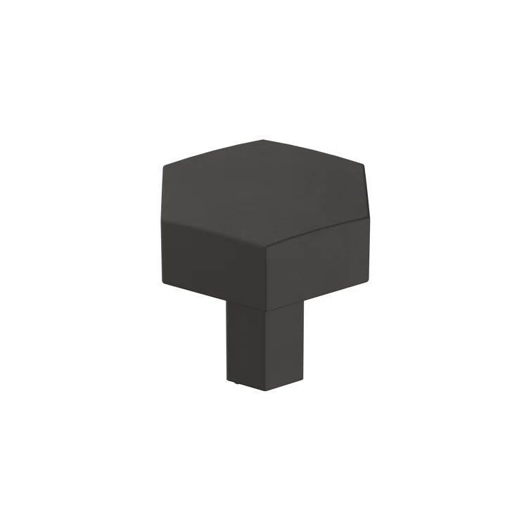 Matte Black Geometric Cabinet Knob with Mounting Hardware