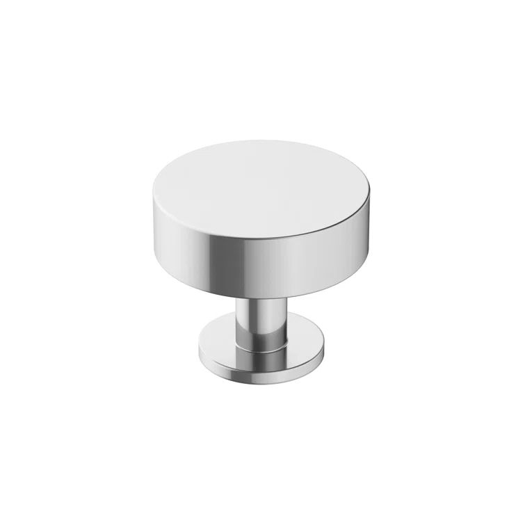 Polished Chrome Round Cabinet Knob, 1-1/4 inch Diameter