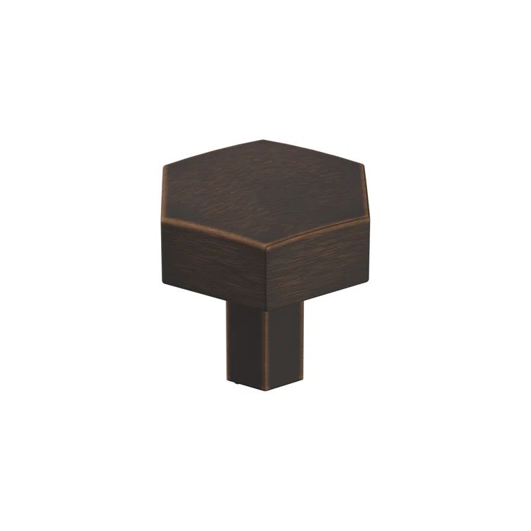 Oil Rubbed Bronze Geometric Cabinet Knob with Mounting Hardware