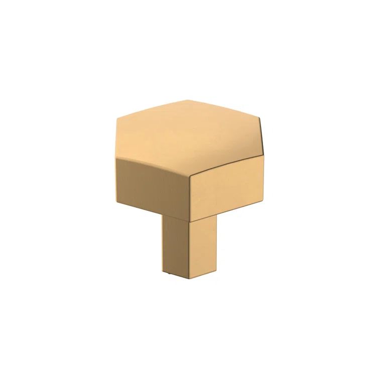 Champagne Bronze Geometric Cabinet Knob with Mounting Hardware
