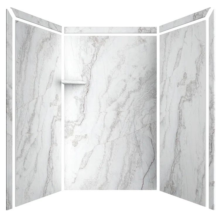 Calypso Marble Finish 48"W x 36"D x 80"H Alcove Shower Surround