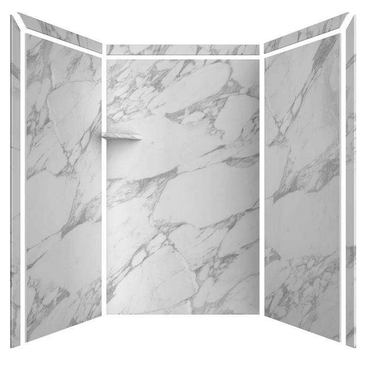 Calacatta White Marble 48" x 36" x 80" Shower Surround