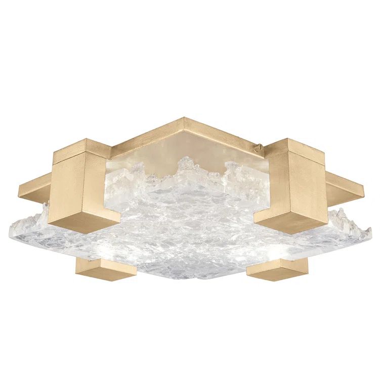 Gold and Clear Glass 4-Light LED Flush Mount