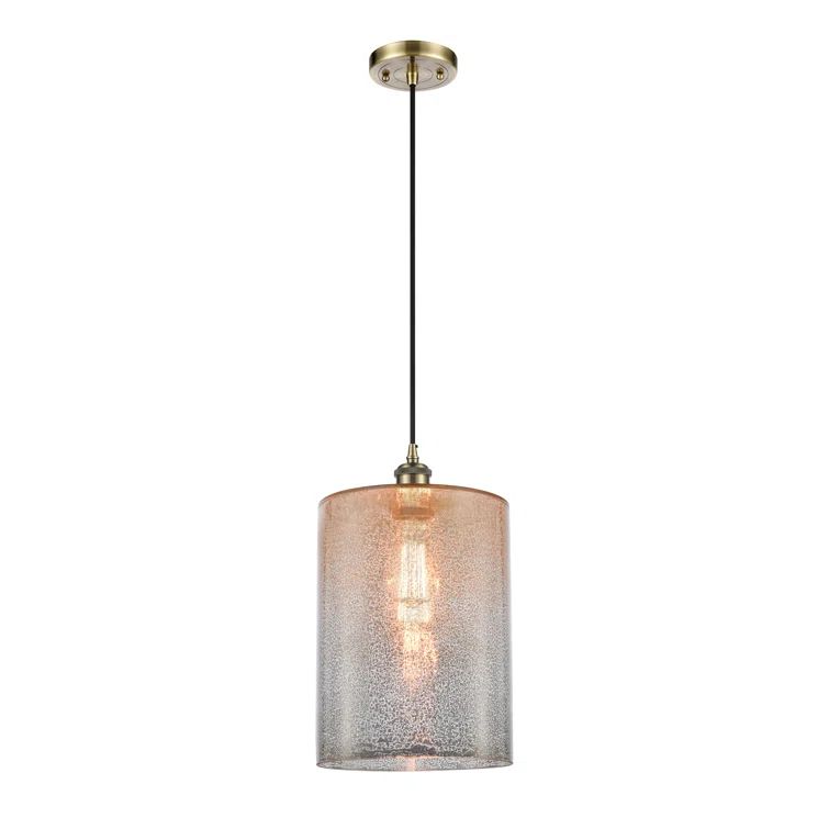 Cobbleskill Antique Brass Mini Pendant with Mercury Glass Shade