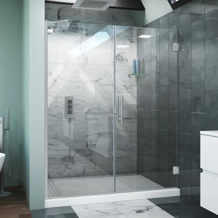 Scottsdale 60" x 72" Frameless Clear Glass Shower Door with Brushed Nickel Hardware